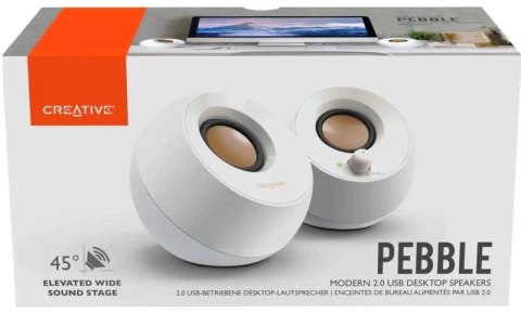 Głośniki komputerowe Creative Pebble 2.0 USB biały Głośniki komputerowe Creative Pebble 2.0 USB biały