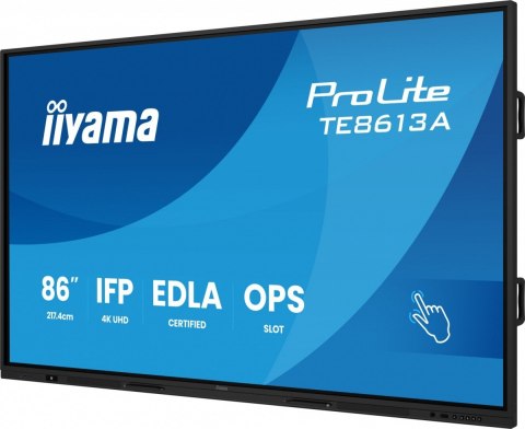 Monitor 86 cali TE8613A-B1AG INFRARED,40pkt,IPS,4K,7H,450cd/m2, WiFi,USB, ANDROID 14, Google EDLA,2x20W, UCHWYT CIENNY Monitor 86 cali TE8613A-B1AG INFRARED,40pkt,IPS,4K,7H,450cd/m2, WiFi,USB, ANDROID 14, Google EDLA,2x20W, UCHWYT CIENNY