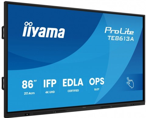 Monitor 86 cali TE8613A-B1AG INFRARED,40pkt,IPS,4K,7H,450cd/m2, WiFi,USB, ANDROID 14, Google EDLA,2x20W, UCHWYT CIENNY Monitor 86 cali TE8613A-B1AG INFRARED,40pkt,IPS,4K,7H,450cd/m2, WiFi,USB, ANDROID 14, Google EDLA,2x20W, UCHWYT CIENNY