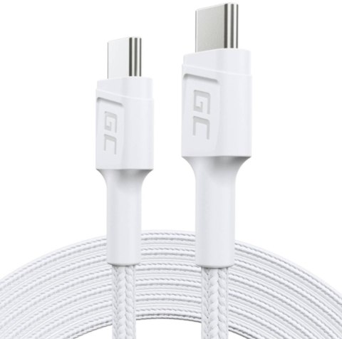 KABEL USB-C / USB-C Green Cell POWERSTREAM 200cm BIAŁY PD 60W ULTRA CHARGE QUICK CHARGE 3.0 KABGC29W KABEL USB-C / USB-C Green Cell POWERSTREAM 200cm BIAŁY PD 60W ULTRA CHARGE QUICK CHARGE 3.0 KABGC29W