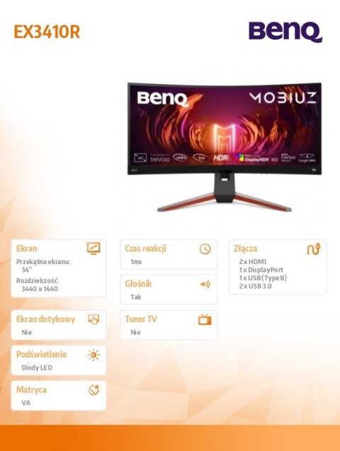 Monitor 34 cale EX3410R LED WQHD/IPS/1ms/144Hz Monitor 34 cale EX3410R LED WQHD/IPS/1ms/144Hz
