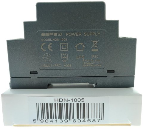 ZASILACZ IMPULSOWY NA SZYNĘ DIN ESPE HDN-1005 5V/10W/2A ZASILACZ IMPULSOWY NA SZYNĘ DIN ESPE HDN-1005 5V/10W/2A