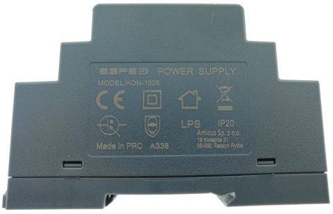 ZASILACZ IMPULSOWY NA SZYNĘ DIN ESPE HDN-1005 5V/10W/2A ZASILACZ IMPULSOWY NA SZYNĘ DIN ESPE HDN-1005 5V/10W/2A