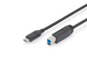 Kabel połączeniowy USB 3.0 SuperSpeed 5Gbps Typ USB C/B M/M Power Delivery czarny 1.8m Kabel połączeniowy USB 3.0 SuperSpeed 5Gbps Typ USB C/B M/M Power Delivery czarny 1.8m