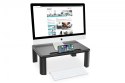 Podstawka pod monitor regulowana z drewnianym blatem do 10kg Czarna Podstawka pod monitor regulowana z drewnianym blatem do 10kg Czarna