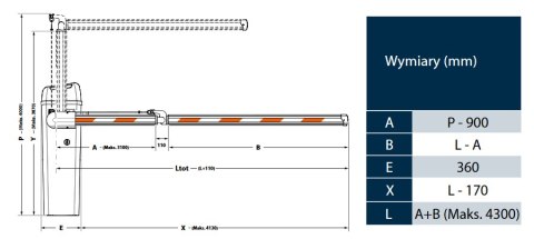 Szlaban FAAC B614 - zestaw z ramieniem "S" 5000mm Szlaban FAAC B614 - zestaw z ramieniem "S" 5000mm