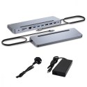 Stacja dokująca USB-C Metal Ergonomic 4K 3x Display Docking Station PD 100W Stacja dokująca USB-C Metal Ergonomic 4K 3x Display Docking Station PD 100W