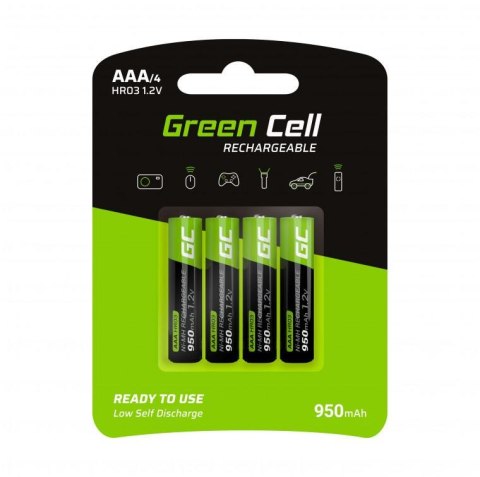 AKUMULATORKI Green Cell 4x AAA HR03 950mAh GR03 AKUMULATORKI Green Cell 4x AAA HR03 950mAh GR03