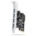 PCEU-430RS Kontroler PCIe 4x port USB 3.2 GEN 1, UASP, chipset Renesas, 15-pin SATA zasilacz PCEU-430RS Kontroler PCIe 4x port USB 3.2 GEN 1, UASP, chipset Renesas, 15-pin SATA zasilacz