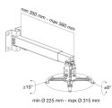 Uchwyt ścienno-sufitowy do projektora 43-65cm, 20kg Uchwyt ścienno-sufitowy do projektora 43-65cm, 20kg
