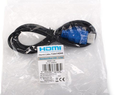 Kabel HDMI-HDMI Opticum Standard Blue 150 - 1.5m (v1.4) Kabel HDMI-HDMI Opticum Standard Blue 150 - 1.5m (v1.4)