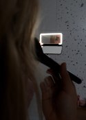 Lusterko kosmetyczne kieszonkowe z diodą LED KZ2020 czarne Lusterko kosmetyczne kieszonkowe z diodą LED KZ2020 czarne