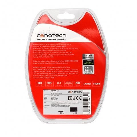 KABEL HDMI Conotech NS-002 ver.2.1 ULTRA HIGH SPEED 8K - 2m KABEL HDMI Conotech NS-002 ver.2.1 ULTRA HIGH SPEED 8K - 2m