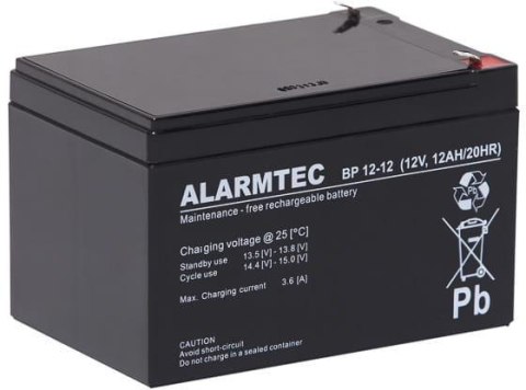 Akumulator AGM ALARMTEC serii BP 12V 12Ah Akumulator AGM ALARMTEC serii BP 12V 12Ah
