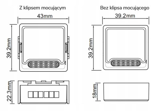 Moduł OXT mini ściemniacz 2 obwody WiFi TUYA Moduł OXT mini ściemniacz 2 obwody WiFi TUYA