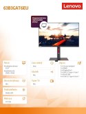 Monitor 23.8 cali ThinkVision P24h-30 WLED LCD 63B3GAT6EU Monitor 23.8 cali ThinkVision P24h-30 WLED LCD 63B3GAT6EU
