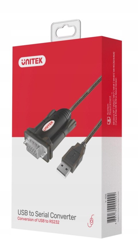 Adapter Unitek Y-105 przejściówka USB na RS-232 Adapter Unitek Y-105 przejściówka USB na RS-232