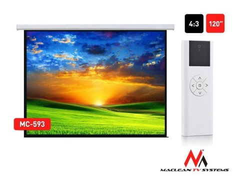 Ekran projekcyjny elektryczny MC-593 120" 240x180 4:3 ściana lub sufit Ekran projekcyjny elektryczny MC-593 120" 240x180 4:3 ściana lub sufit