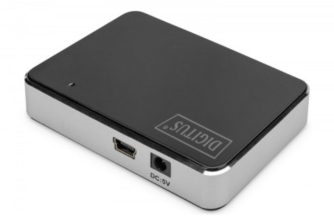 HUB/Koncentrator 4-portowy USB 2.0 HighSpeed, aktywny, czarno-srebrny