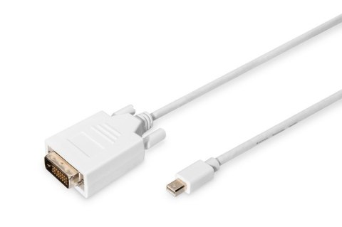 Kabel adapter Displayport 1080p 60Hz FHD Typ miniDP/DVI-D (24+1) M/M biały 2m Kabel adapter Displayport 1080p 60Hz FHD Typ miniDP/DVI-D (24+1) M/M biały 2m