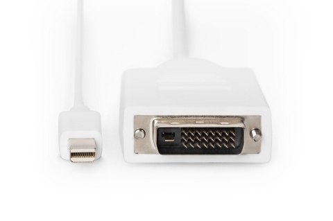 Kabel adapter Displayport 1080p 60Hz FHD Typ miniDP/DVI-D (24+1) M/M biały 2m Kabel adapter Displayport 1080p 60Hz FHD Typ miniDP/DVI-D (24+1) M/M biały 2m
