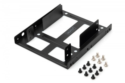 Ramka montażowa/Adapter SSD/HDD 2x 2.5" do 3.5" (ATA, SATA, SSD) metalowa ,zestaw, czarna Ramka montażowa/Adapter SSD/HDD 2x 2.5" do 3.5" (ATA, SATA, SSD) metalowa ,zestaw, czarna