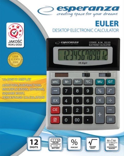 ELEKTRONICZNY KALKULATOR BIURKOWY EULER ECL103 ELEKTRONICZNY KALKULATOR BIURKOWY EULER ECL103