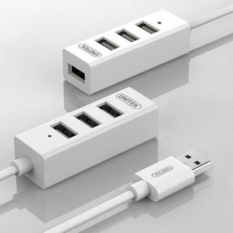 Hub 4x USB 2.0, Y-2146, 1x Lad.tel. biały Hub 4x USB 2.0, Y-2146, 1x Lad.tel. biały