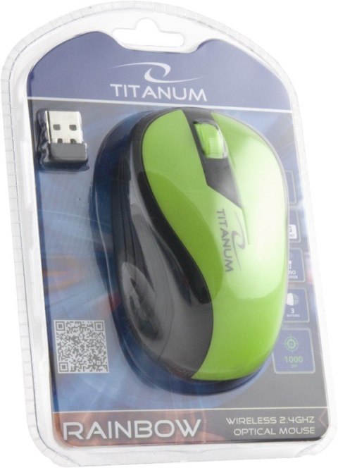 TITANUM MYSZ BEZPRZEWODOWA OPTYCZNA TM114G RAINBOW ZIELONA TITANUM MYSZ BEZPRZEWODOWA OPTYCZNA TM114G RAINBOW ZIELONA