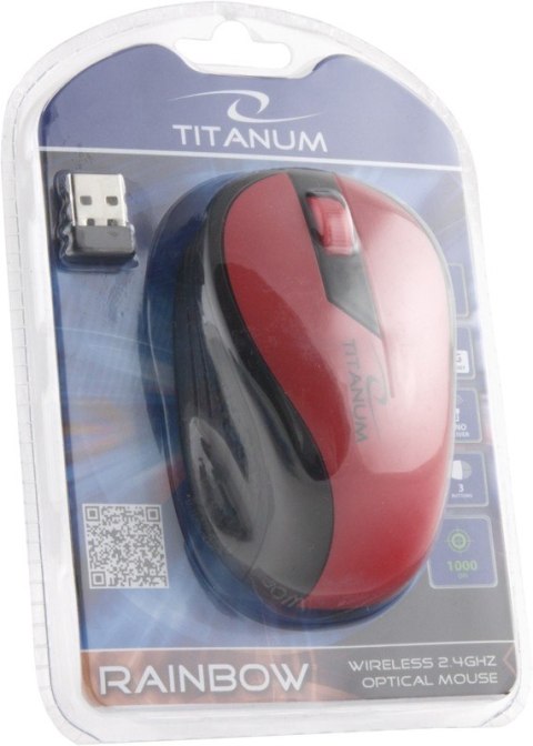 TITANUM MYSZ BEZPRZEWODOWA OPTYCZNA TM114R RAINBOW CZERWONA TITANUM MYSZ BEZPRZEWODOWA OPTYCZNA TM114R RAINBOW CZERWONA