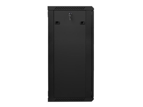 Szafa instalacyjna wisząca 19'' 22U 600X450mm czarna (drzwi szklane) Szafa instalacyjna wisząca 19'' 22U 600X450mm czarna (drzwi szklane)