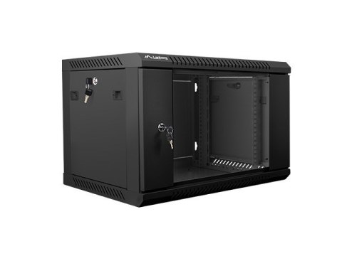 Szafa instalacyjna wisząca 19'' 6U 600X450mm czarna (drzwi szklane) Szafa instalacyjna wisząca 19'' 6U 600X450mm czarna (drzwi szklane)