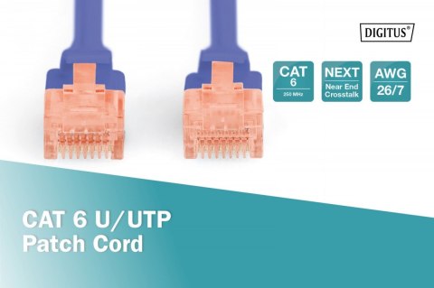 Patch cord U/UTP kat.6 PVC 3m Niebieski Patch cord U/UTP kat.6 PVC 3m Niebieski