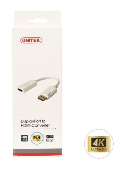 Adapter DisplayPort - HDMI 4K; Y-6332 BIAŁY Adapter DisplayPort - HDMI 4K; Y-6332 BIAŁY
