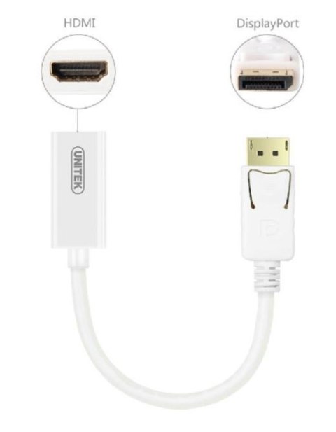 Adapter DisplayPort - HDMI 4K; Y-6332 BIAŁY Adapter DisplayPort - HDMI 4K; Y-6332 BIAŁY