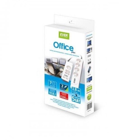 Listwa antyprzepięciowa Office Plus 1.8m + 1.2m T/LZ06-OFP018/0000 Listwa antyprzepięciowa Office Plus 1.8m + 1.2m T/LZ06-OFP018/0000