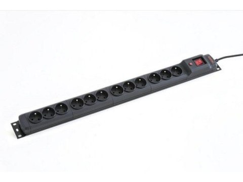 Listwa przeciwprzepięciowa M12/16A Rack 19'' 1.5m czarna (12 gniazd) Listwa przeciwprzepięciowa M12/16A Rack 19'' 1.5m czarna (12 gniazd)