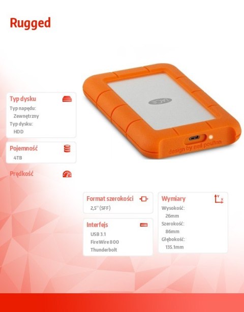Rugged 4 TB USB 3.1 C 2,5'' STFR4000800 Rugged 4 TB USB 3.1 C 2,5'' STFR4000800