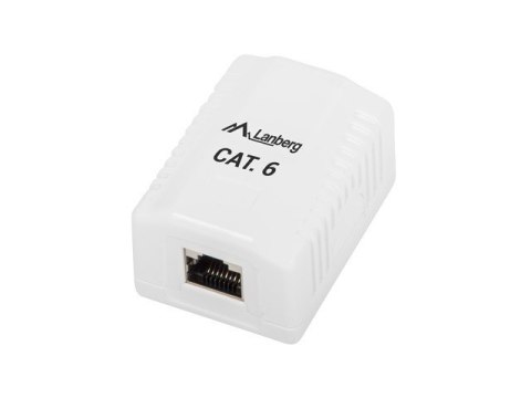 Gniazdo natynkowe 1x RJ45 Kat.6 białe ekranowane Gniazdo natynkowe 1x RJ45 Kat.6 białe ekranowane
