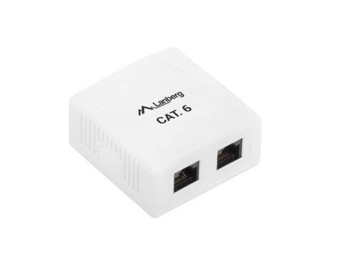 Gniazdo natynkowe 2x RJ45 Kat.6 białe Gniazdo natynkowe 2x RJ45 Kat.6 białe