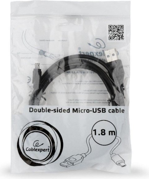 Kabel USB -> Micro USB dwustronne 1.8m Kabel USB -> Micro USB dwustronne 1.8m