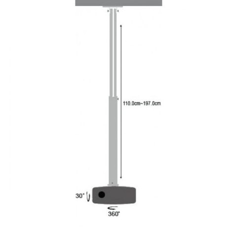 Ramię do projektora 110 -190cm sufitowe, 15kg, srebrne Ramię do projektora 110 -190cm sufitowe, 15kg, srebrne