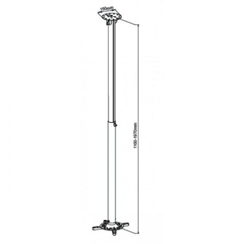 Ramię do projektora 110 -190cm sufitowe, 15kg, srebrne Ramię do projektora 110 -190cm sufitowe, 15kg, srebrne
