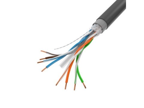 Kabel LAN UTP KAT-6 305M drut outdoor żelowany CU fluke passed, czarny Kabel LAN UTP KAT-6 305M drut outdoor żelowany CU fluke passed, czarny