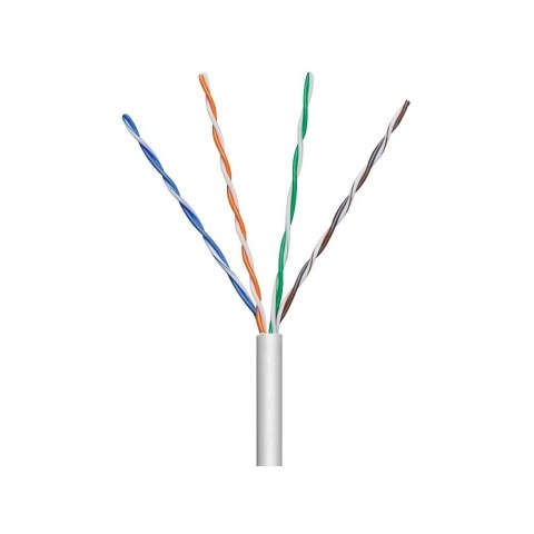 Kabel instalacyjny skrętka U/UTP Cat5e 4x2 linka 100% miedź 305m szary Kabel instalacyjny skrętka U/UTP Cat5e 4x2 linka 100% miedź 305m szary