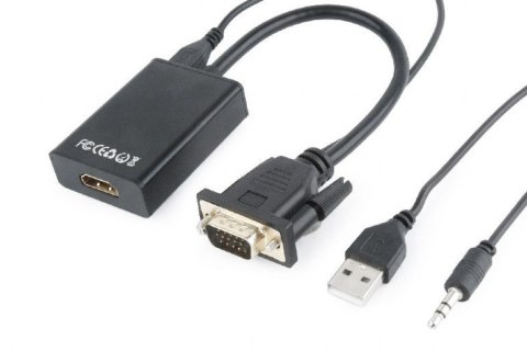 Konwerter VGA do HDMI 15 cm czarny Konwerter VGA do HDMI 15 cm czarny