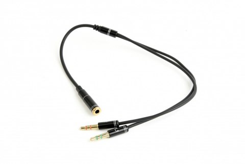Adapter audio stereo 2x3.5mm minijack, 4PIN, 0.2m Adapter audio stereo 2x3.5mm minijack, 4PIN, 0.2m