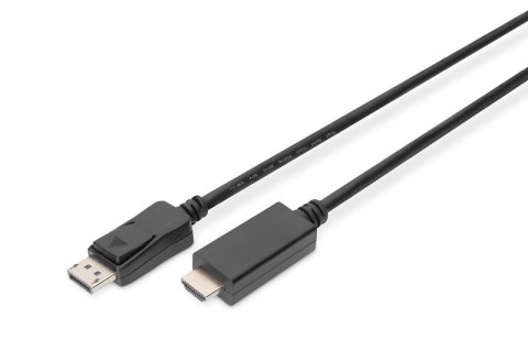 Kabel adapter DisplayPort 1.2 z zatrzaskiem 4K 60Hz UHD Typ DP/HDMI A M/M czarny 2m Kabel adapter DisplayPort 1.2 z zatrzaskiem 4K 60Hz UHD Typ DP/HDMI A M/M czarny 2m