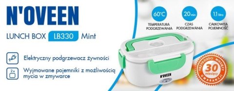 Podgrzewany pojemnik na żywność Lunch Box LB330 miętowy Podgrzewany pojemnik na żywność Lunch Box LB330 miętowy