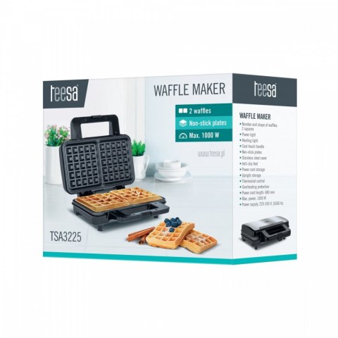 Gofrownica 2 duże gofry 1000W teflon Gofrownica 2 duże gofry 1000W teflon